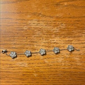Elegant Silver Floral Bracelet